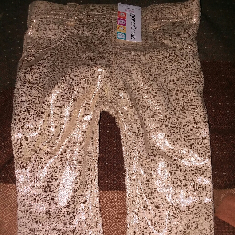Nwt gold sparkly 0-3 pants